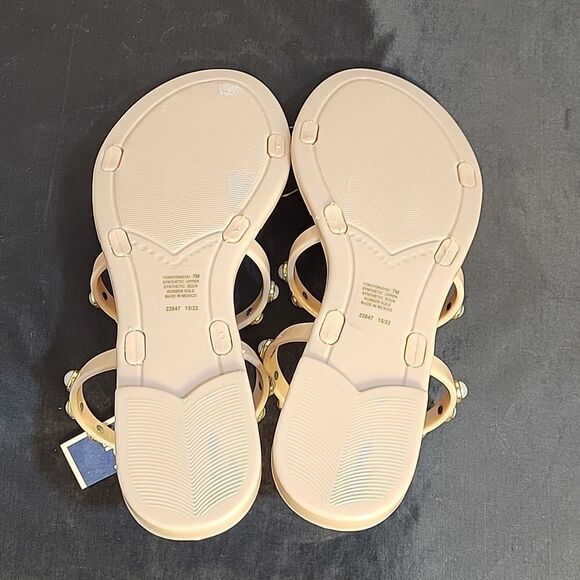 STEVE MADDEN WOMEN"S  ROUND PEARL EMBROIDERY EMBELLISHMENTS FLAT SANDAL - Picture 11 of 12